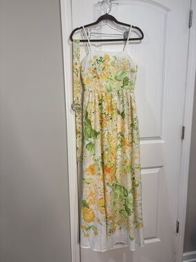Dalia MacPhee Floral Belted Maxi Fit & Flare Dress Size Medium